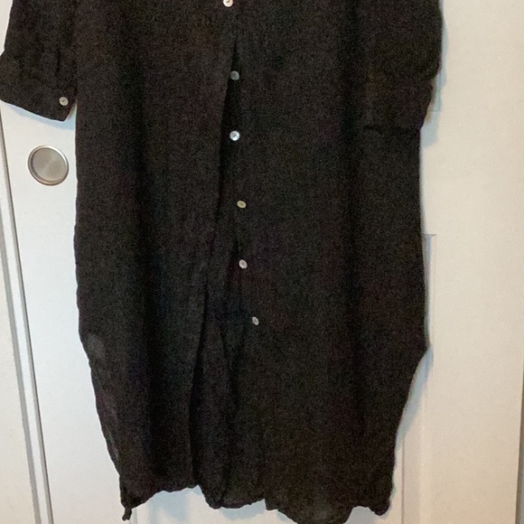 Meo Meli Chic Black Long Sleeve Linen Dress 8-10 - Picture 2 of 13